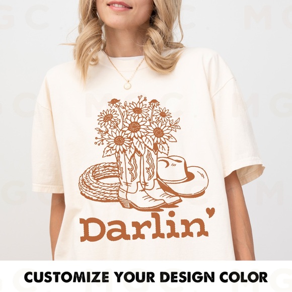Comfort Colors Tops - Comfort Colors Darlin’ Cowgirl Shirt